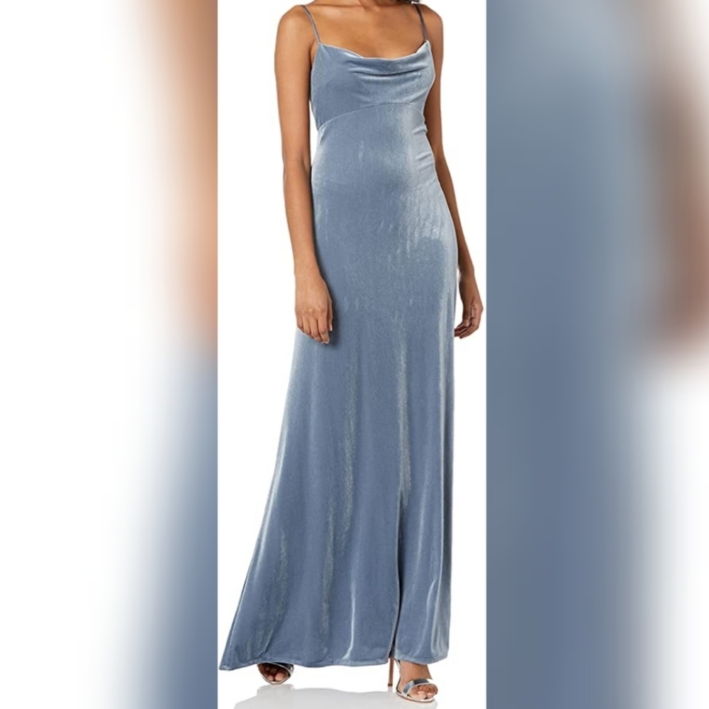 NWT Jenny Yoo Blue Velvet Maxi